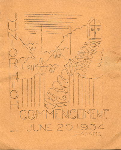 1934 Commencement Program Front Cover