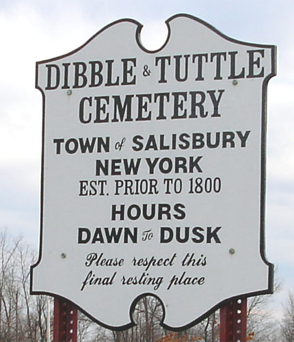 Dibble-Tuttle Cemetery Sign