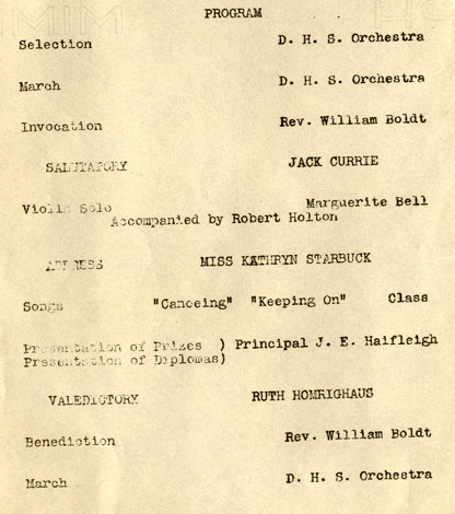 1935 Commencement Program Page 2
