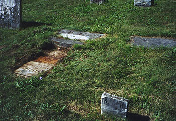 view of stones in East Winfield Cemetery